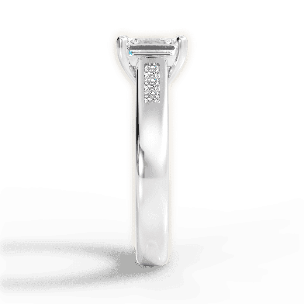 14kt White Gold/18kt White Gold/Platinum/emerald/perspective