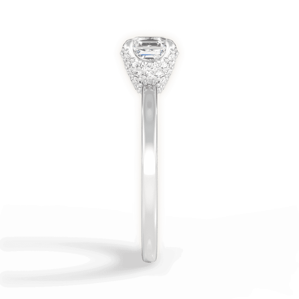 14kt White Gold/18kt White Gold/Platinum/asscher/perspective