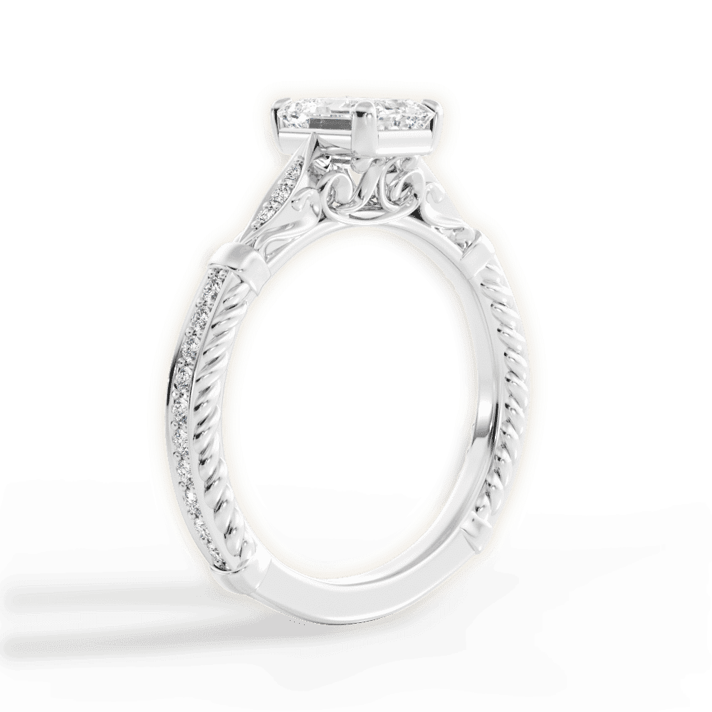 14kt White Gold/18kt White Gold/Platinum/emerald/perspective