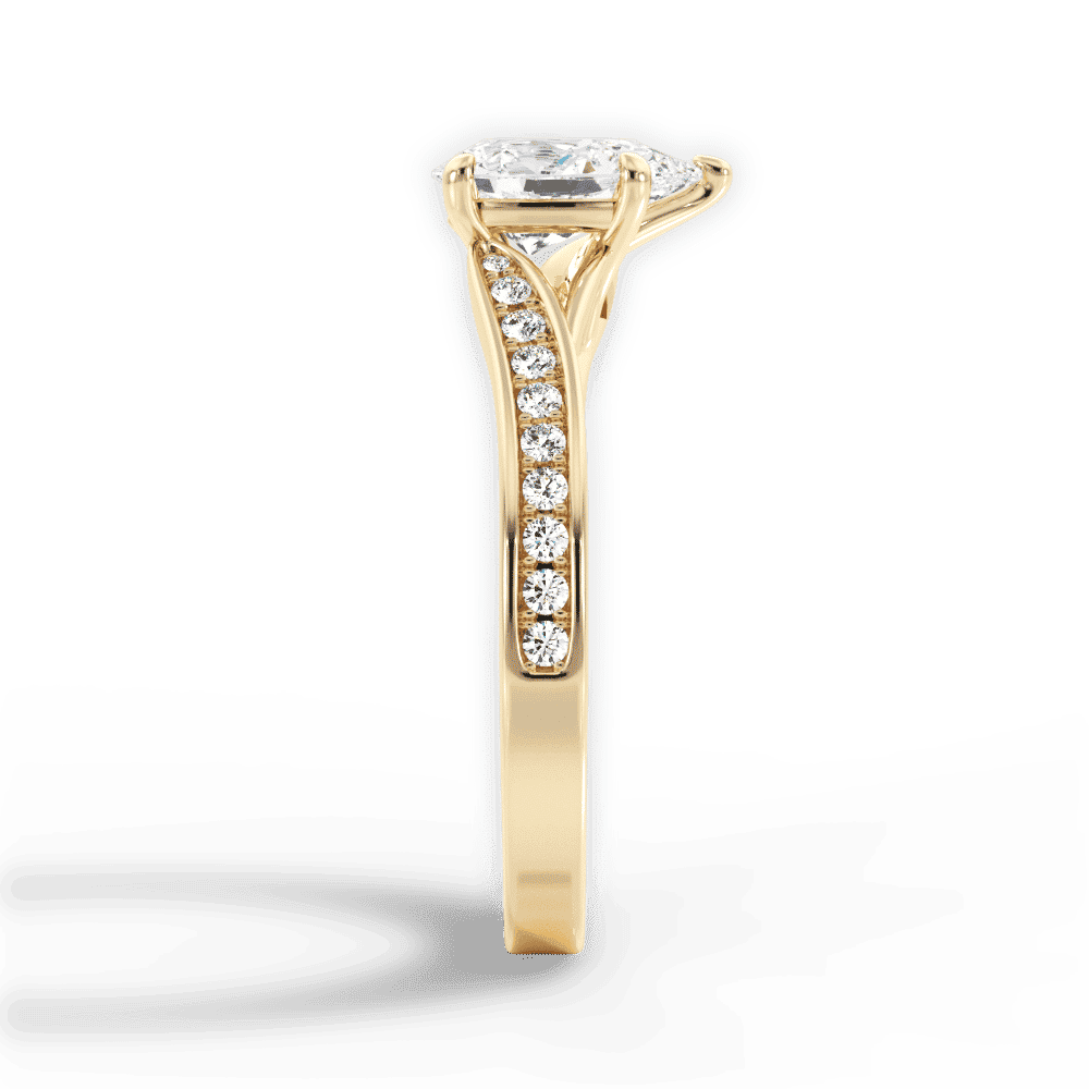 14kt Yellow Gold/18kt Yellow Gold/pear/perspective