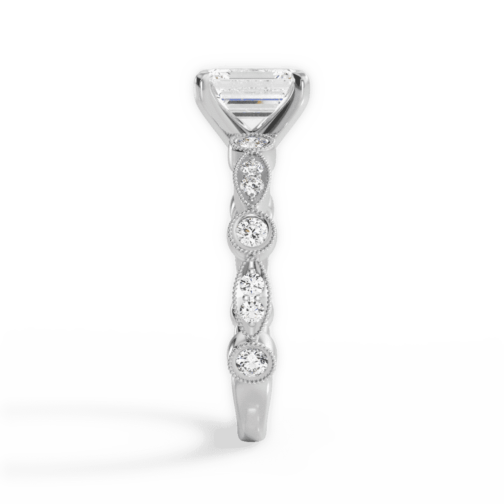 14kt White Gold/18kt White Gold/Platinum/emerald/perspective