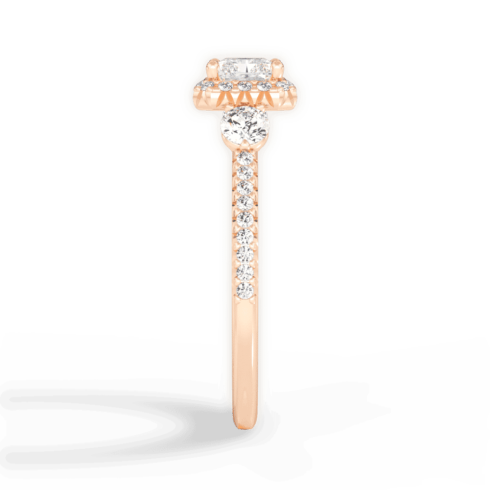 14kt Rose Gold/18kt Rose Gold/radiant/perspective
