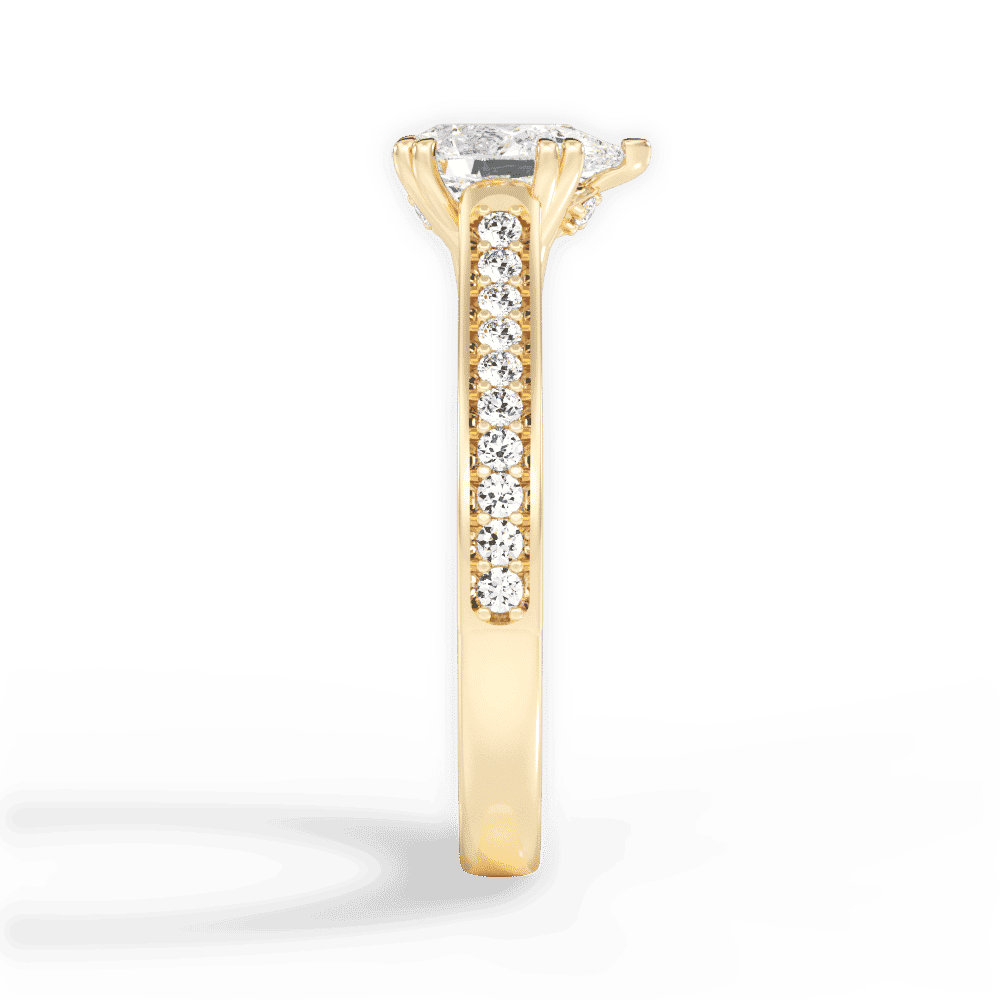 14kt Yellow Gold/18kt Yellow Gold/pear/perspective