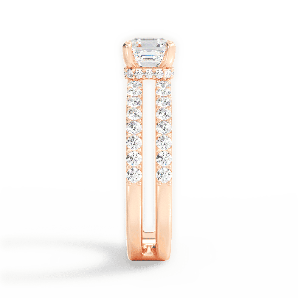 14kt Rose Gold/18kt Rose Gold/asscher/perspective
