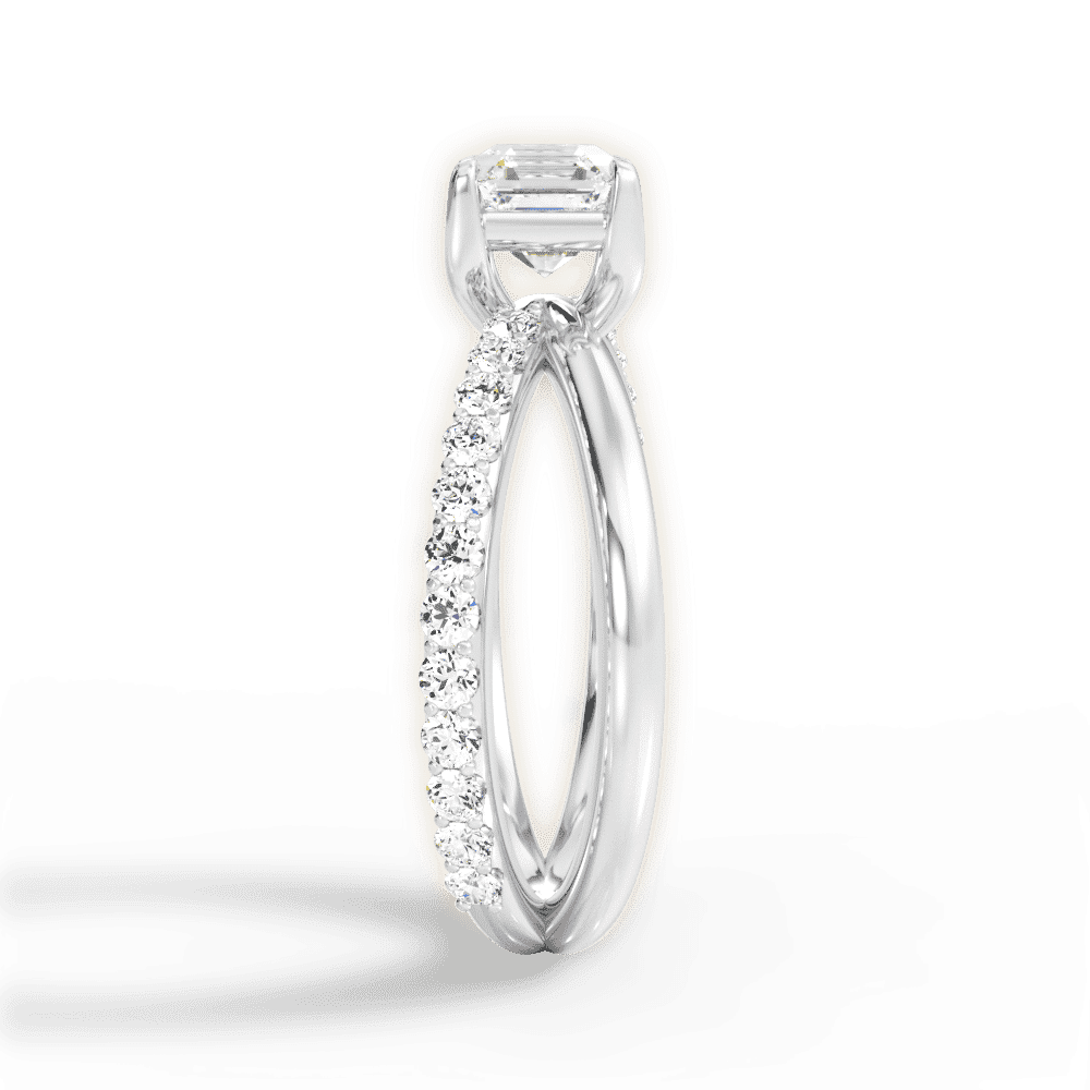 14kt White Gold/18kt White Gold/Platinum/asscher/perspective