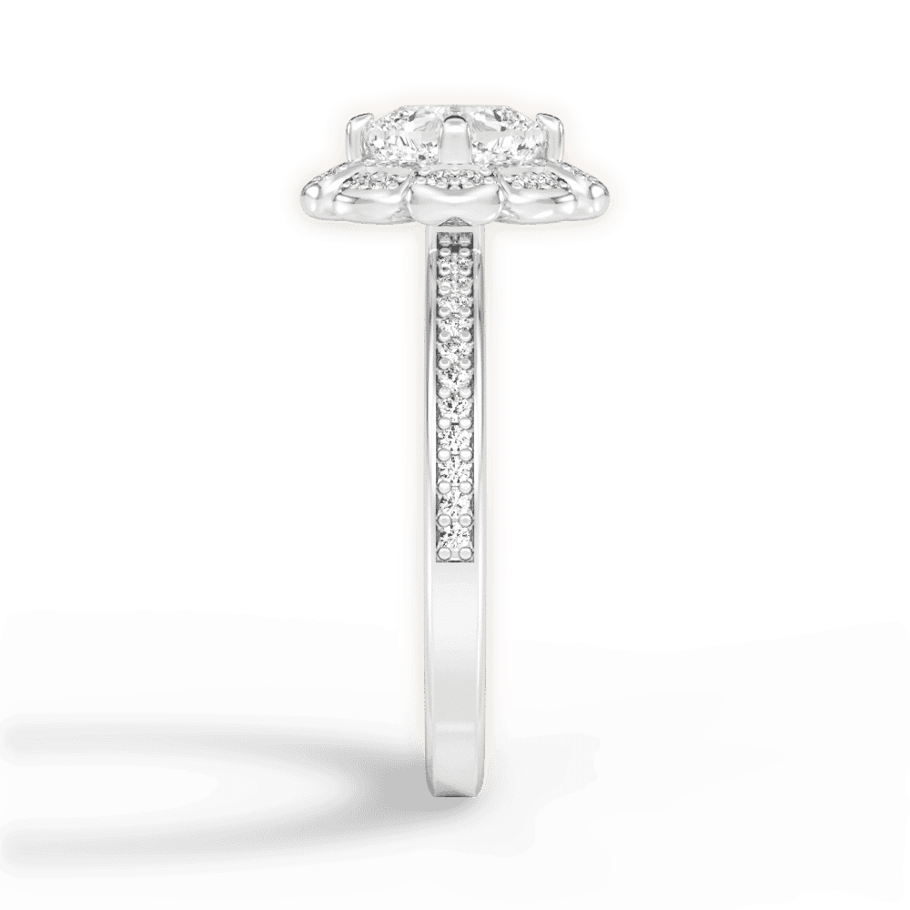 14kt White Gold/18kt White Gold/Platinum/cushion/perspective