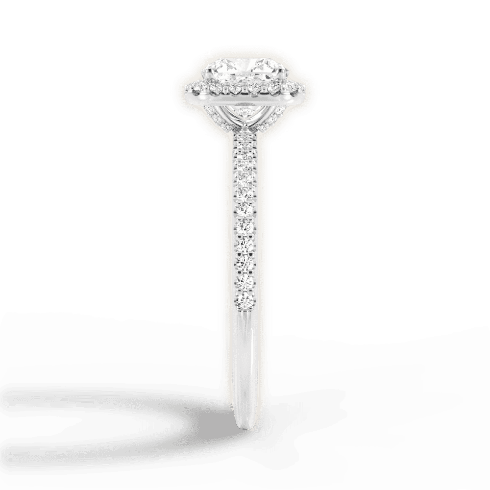 14kt White Gold/18kt White Gold/Platinum/cushion/perspective