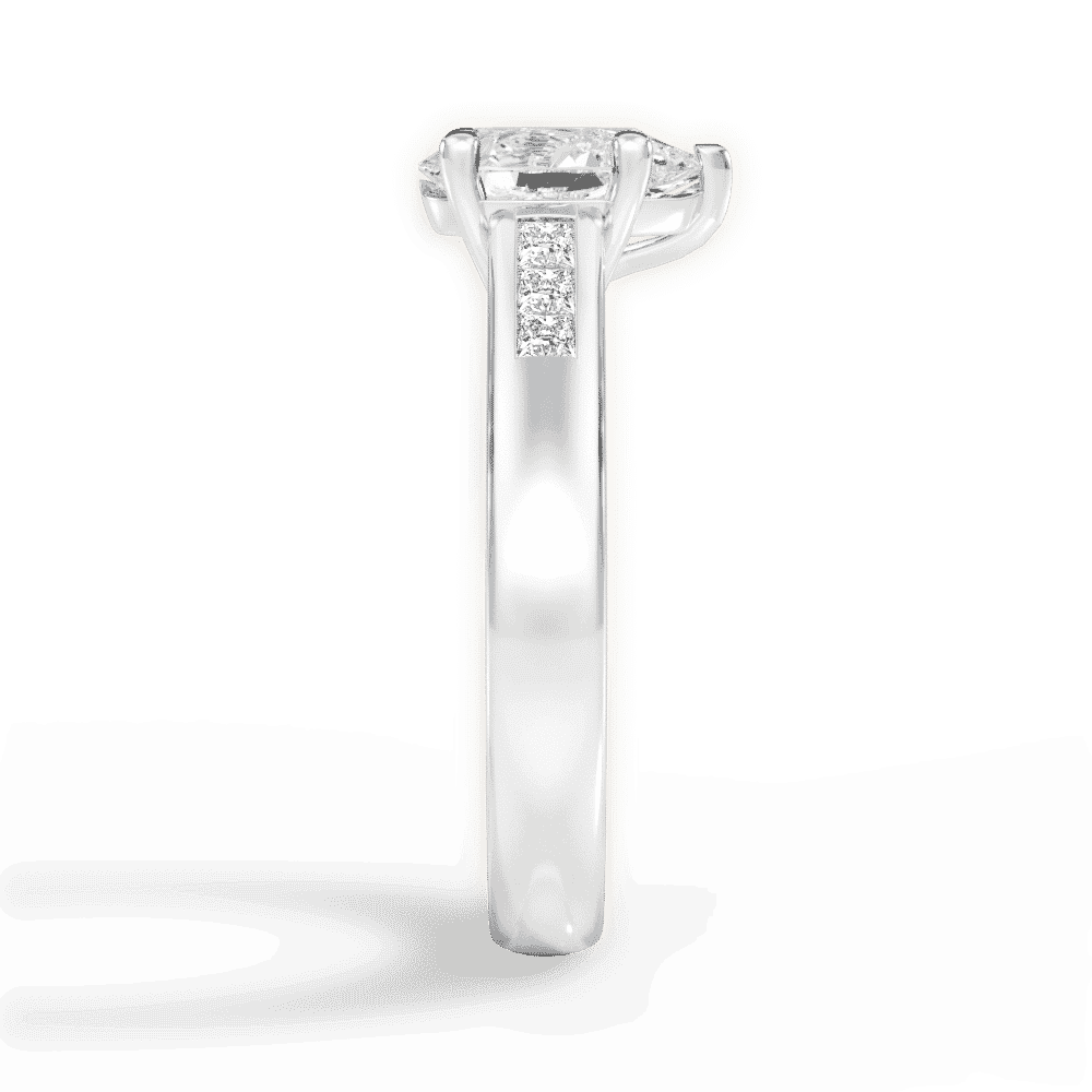 14kt White Gold/18kt White Gold/Platinum/pear/perspective