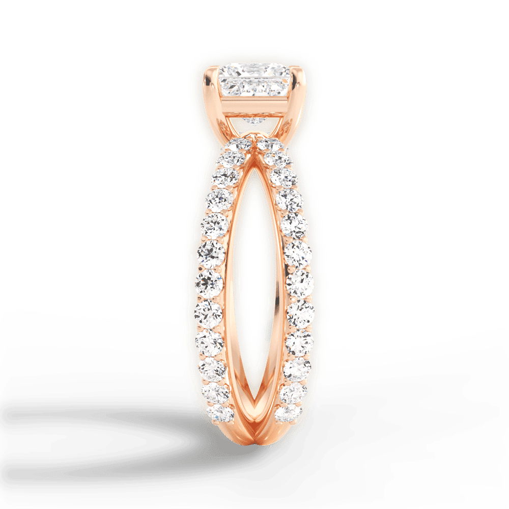 14kt Rose Gold/18kt Rose Gold/princess/perspective