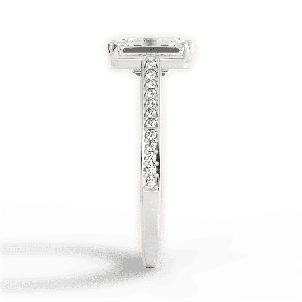 14kt White Gold/18kt White Gold/Platinum/emerald/perspective