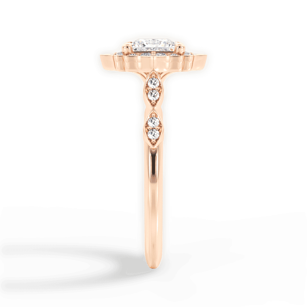 14kt Rose Gold/18kt Rose Gold/princess/perspective