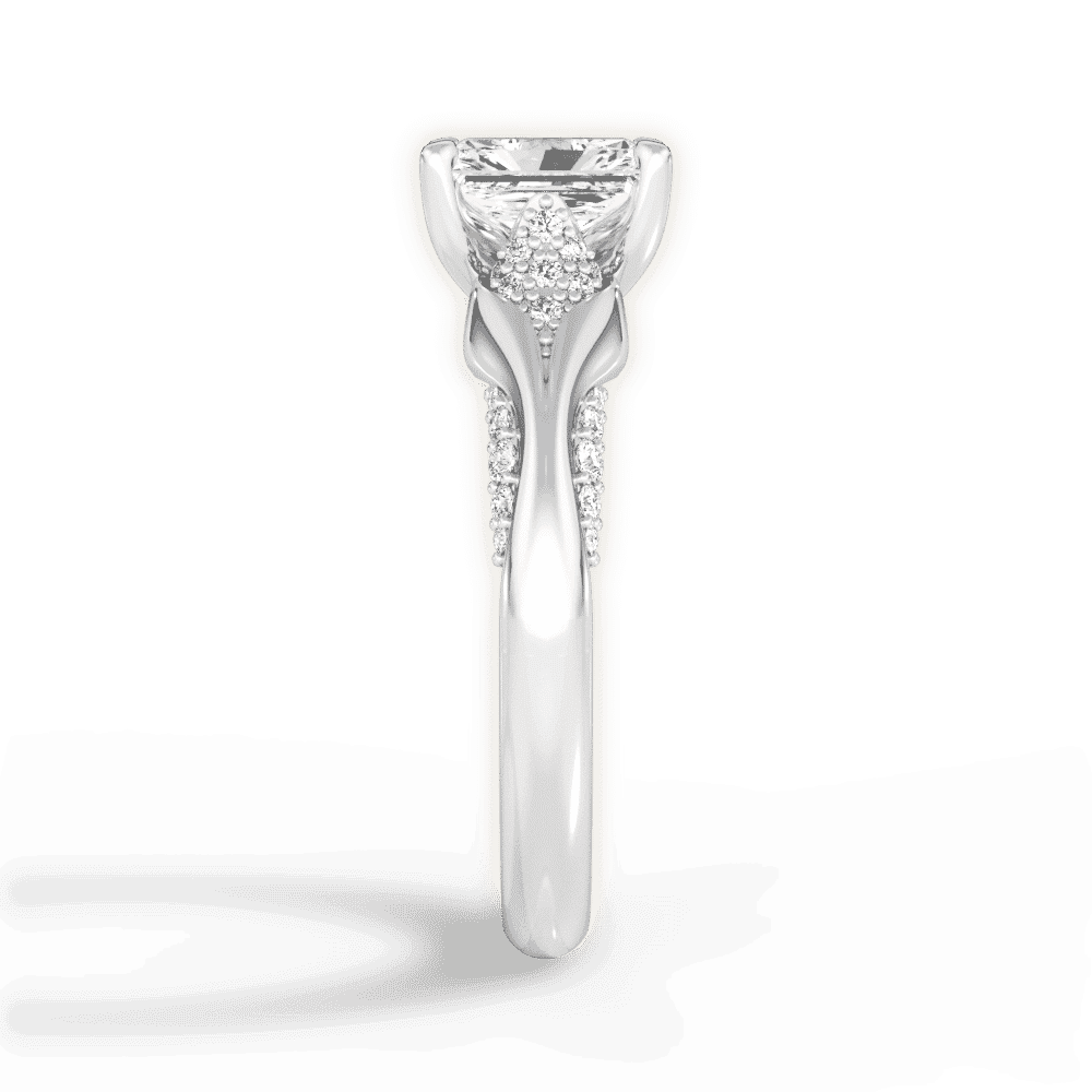 14kt White Gold/18kt White Gold/Platinum/radiant/perspective