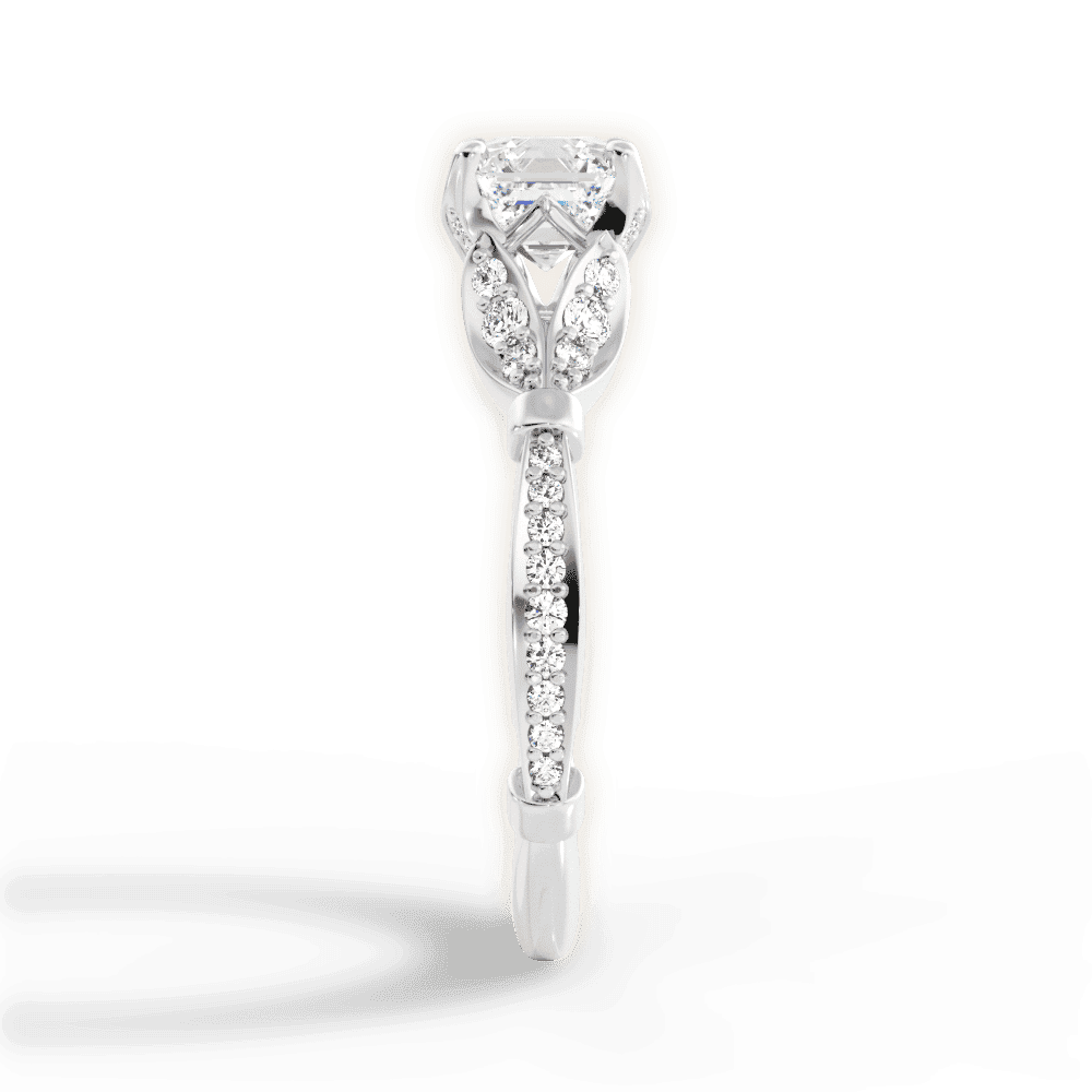 14kt White Gold/18kt White Gold/Platinum/asscher/perspective