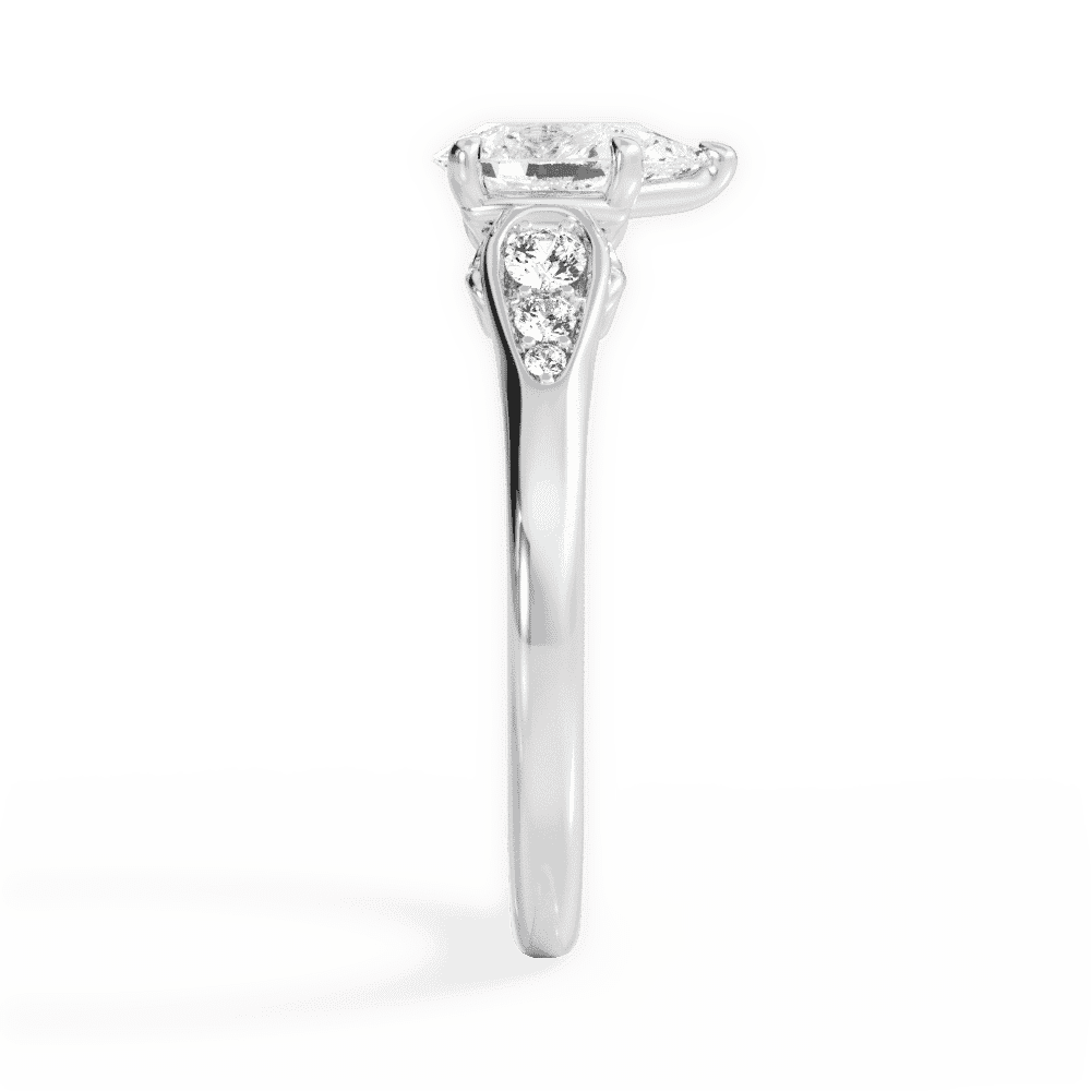 14kt White Gold/18kt White Gold/Platinum/pear/perspective