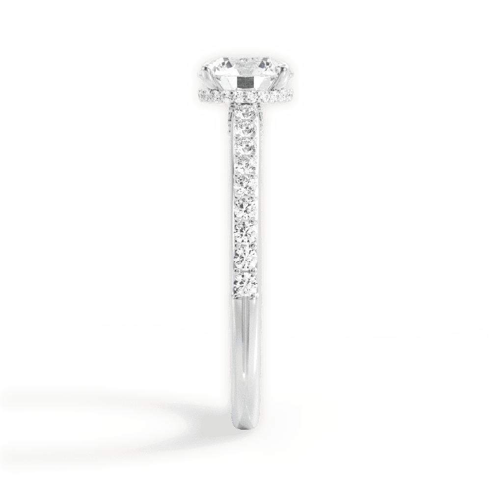 14kt White Gold/18kt White Gold/Platinum/round/perspective
