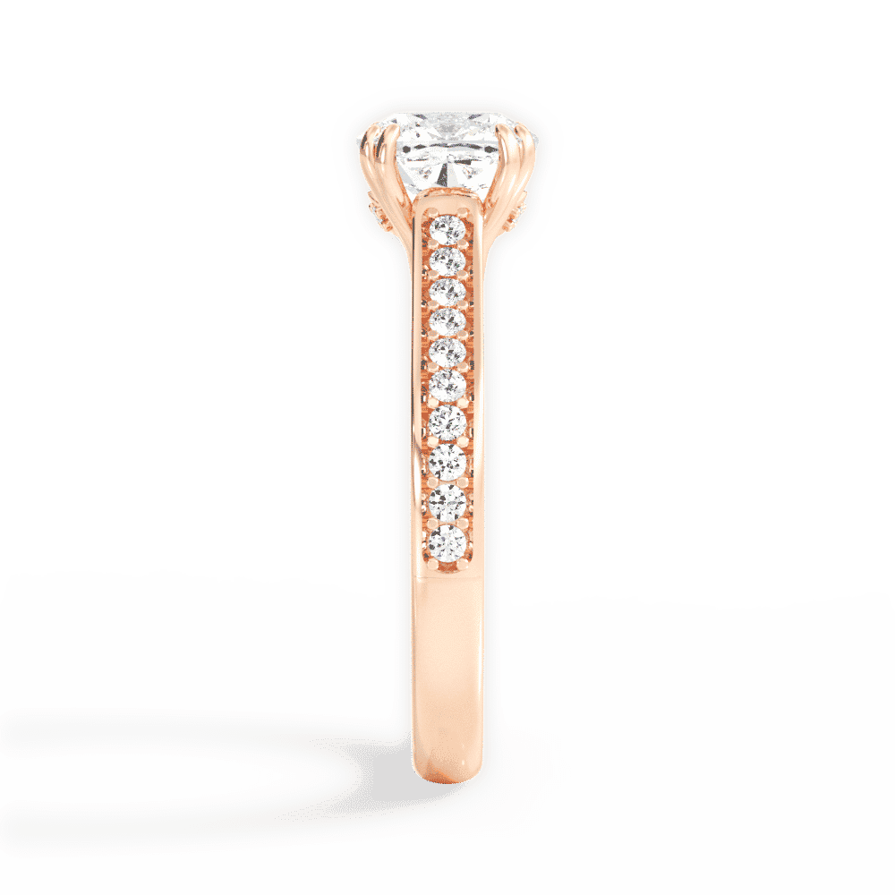 14kt Rose Gold/18kt Rose Gold/cushion/perspective