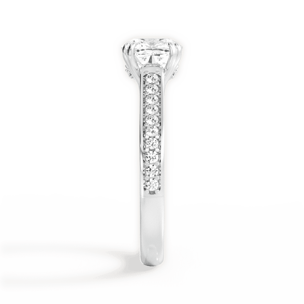 14kt White Gold/18kt White Gold/Platinum/cushion/perspective