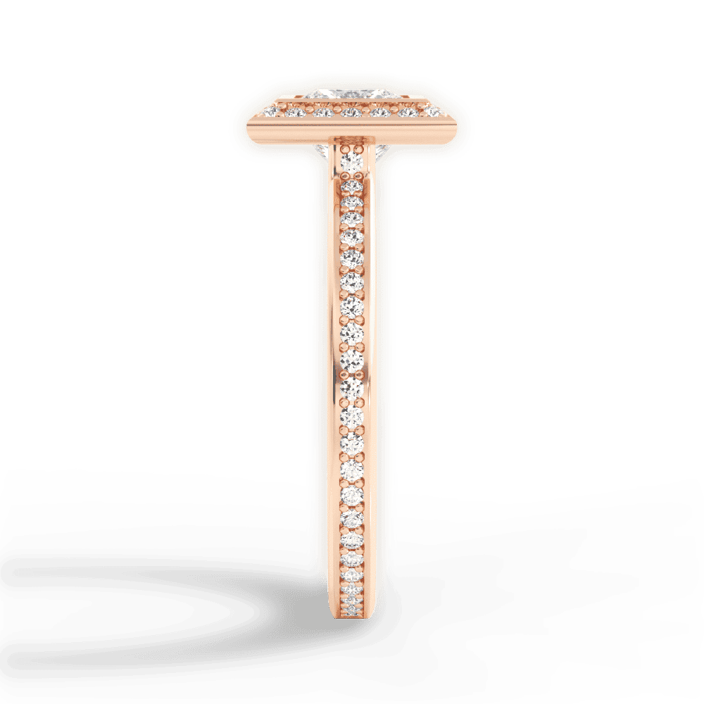 14kt Rose Gold/18kt Rose Gold/princess/perspective