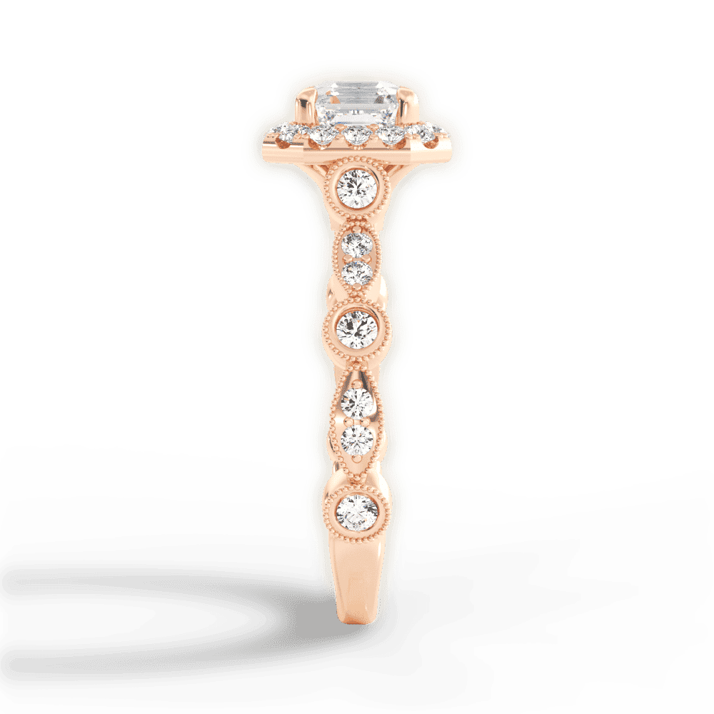 14kt Rose Gold/18kt Rose Gold/asscher/perspective