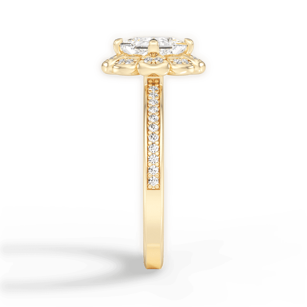 14kt Yellow Gold/18kt Yellow Gold/princess/perspective
