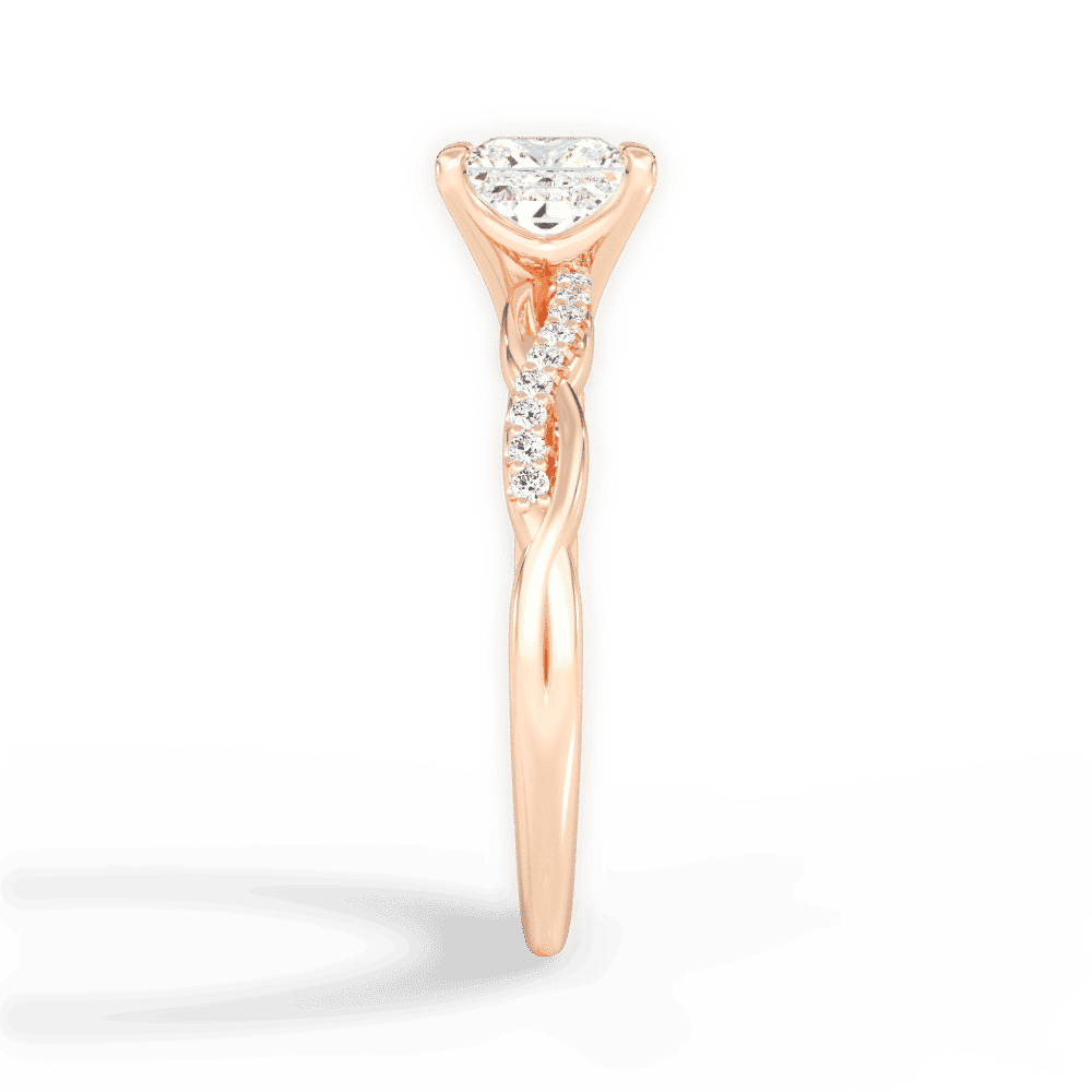 14kt Rose Gold/18kt Rose Gold/princess/perspective