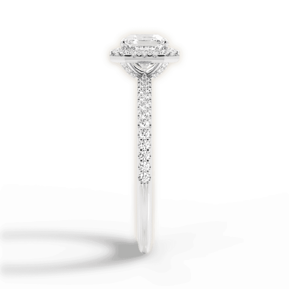 14kt White Gold/18kt White Gold/Platinum/asscher/perspective
