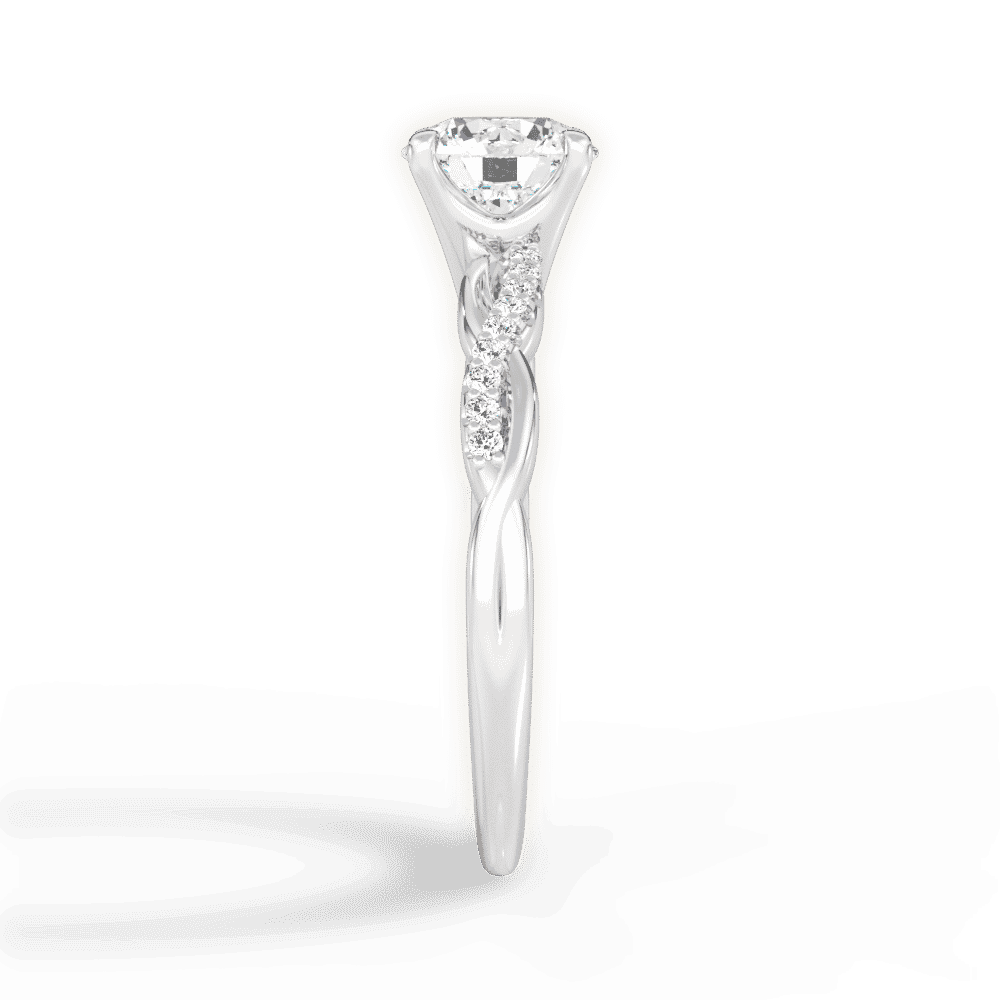 14kt White Gold/18kt White Gold/Platinum/round/perspective
