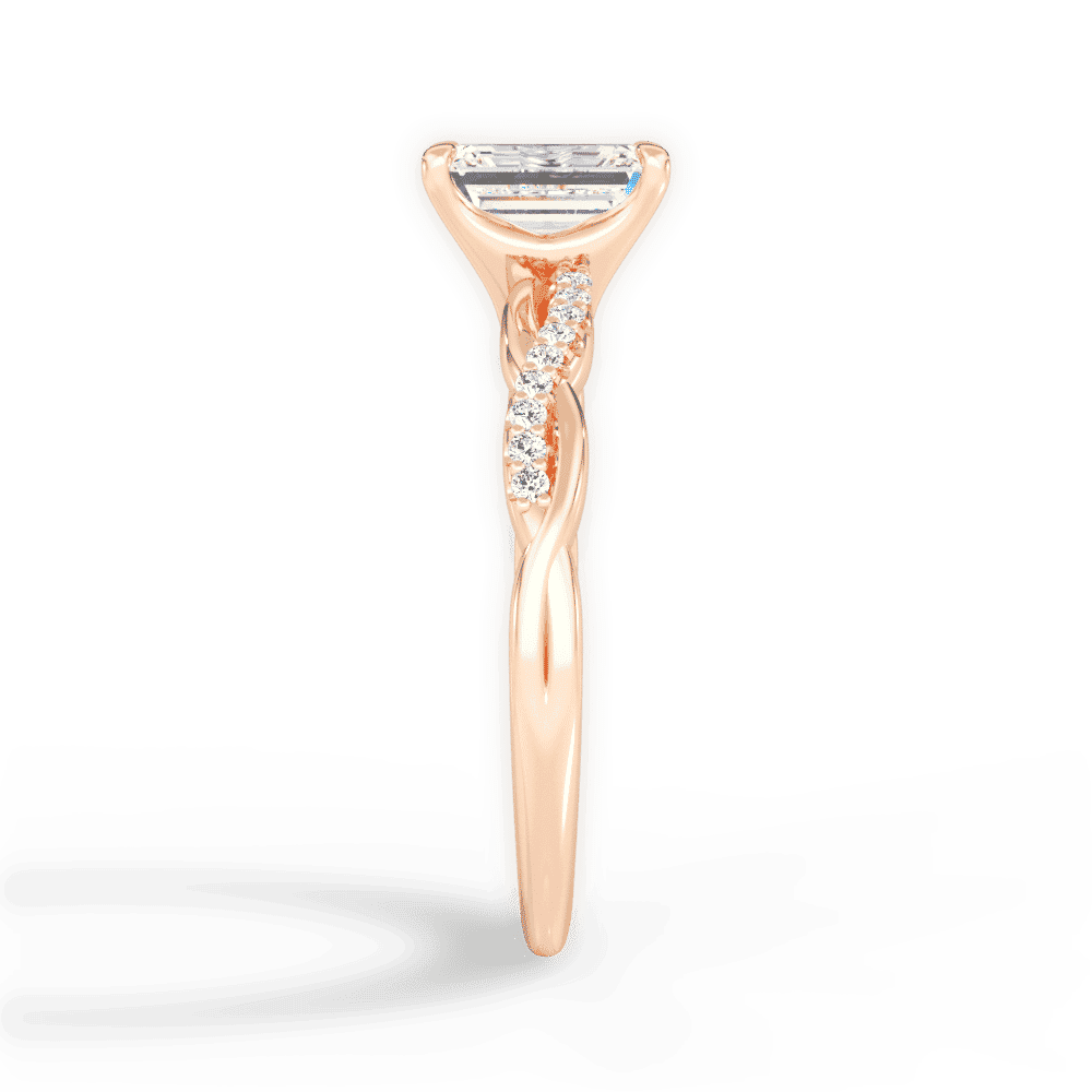 14kt Rose Gold/18kt Rose Gold/emerald/perspective