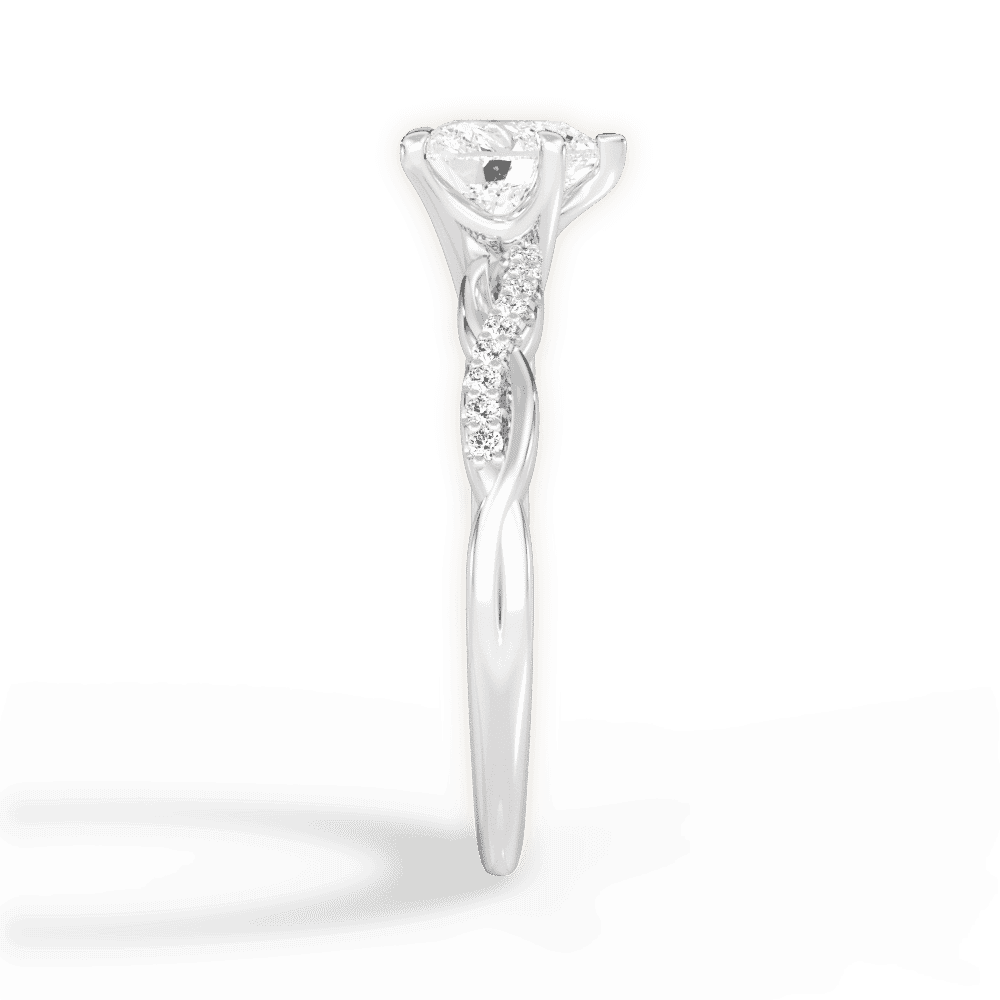 14kt White Gold/18kt White Gold/Platinum/heart/perspective