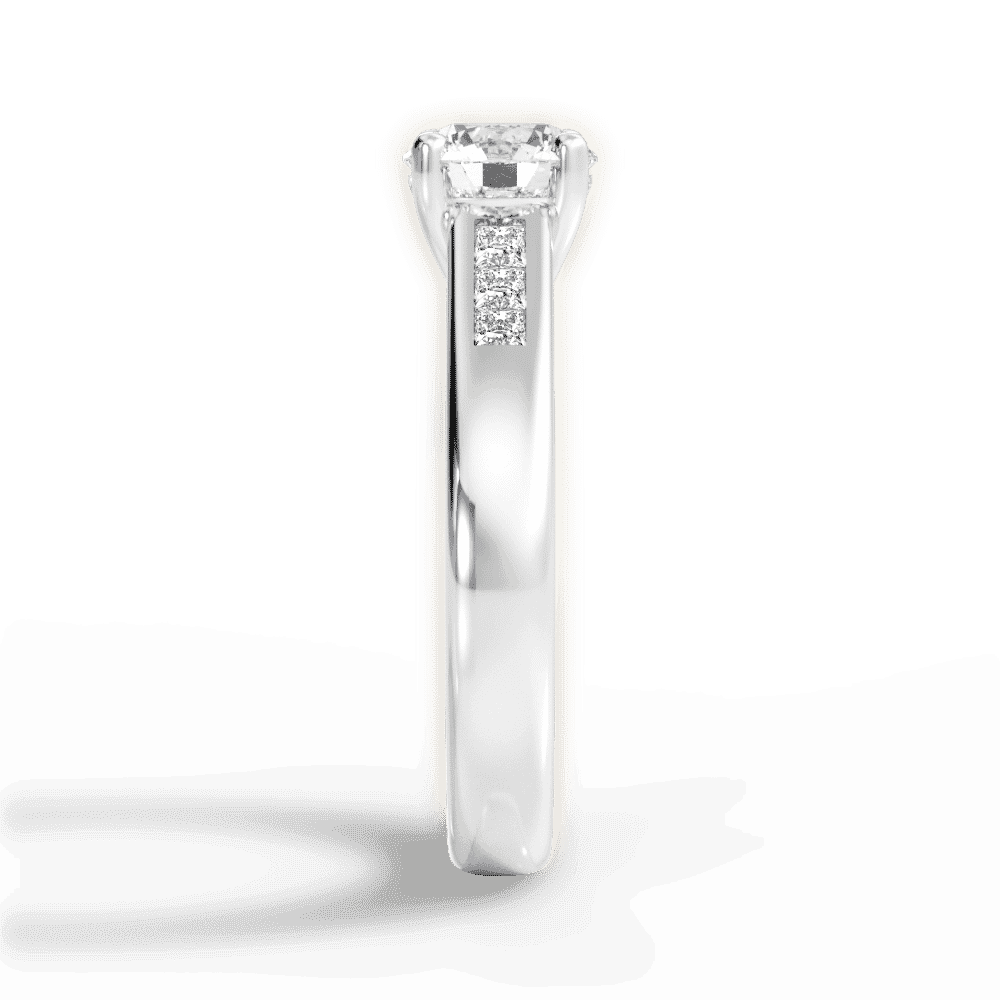 14kt White Gold/18kt White Gold/Platinum/round/perspective