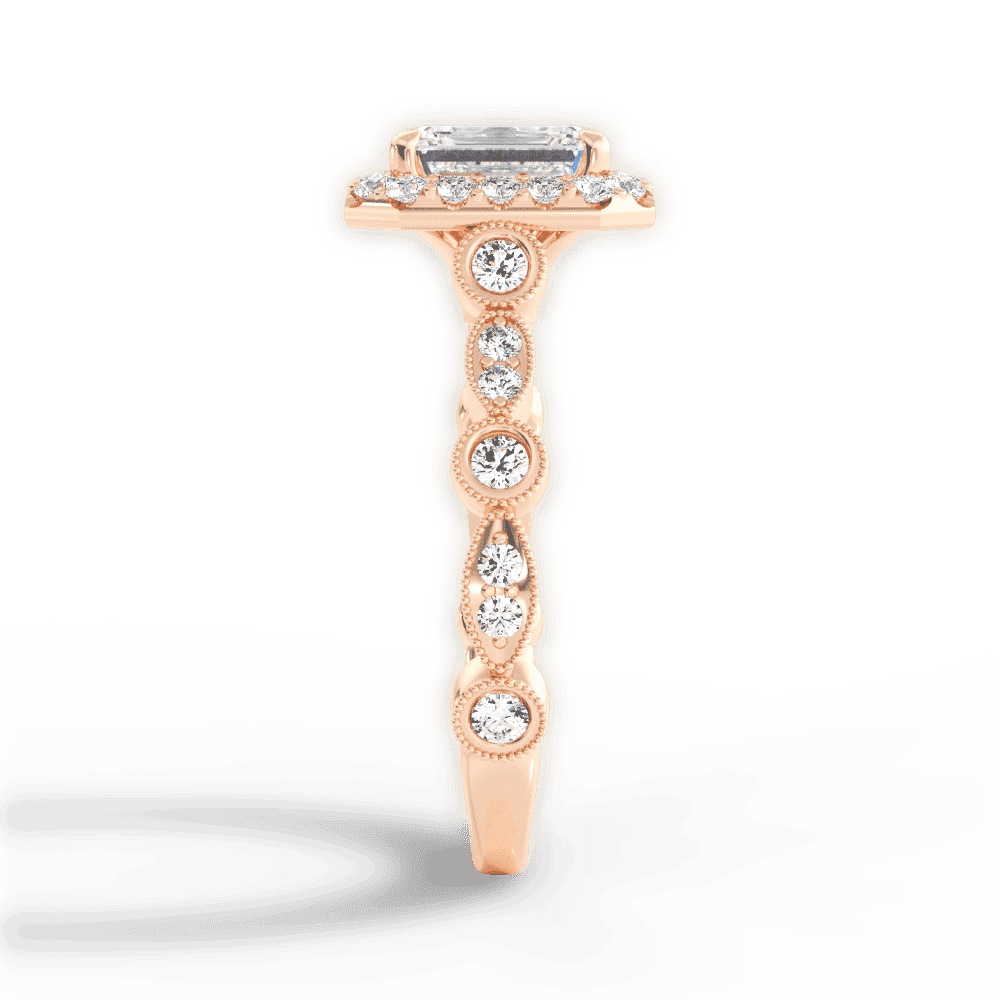 14kt Rose Gold/18kt Rose Gold/emerald/perspective