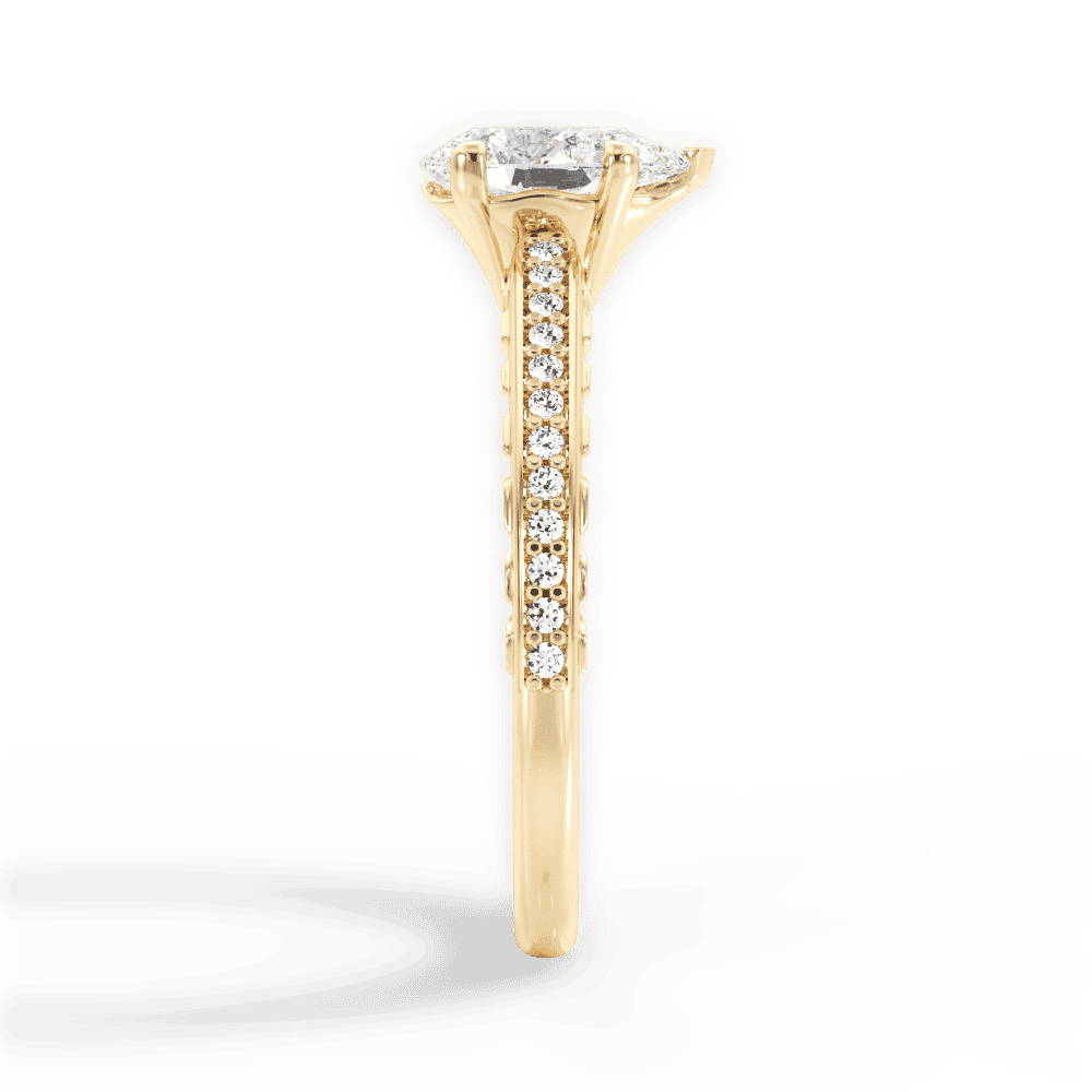 14kt Yellow Gold/18kt Yellow Gold/pear/perspective