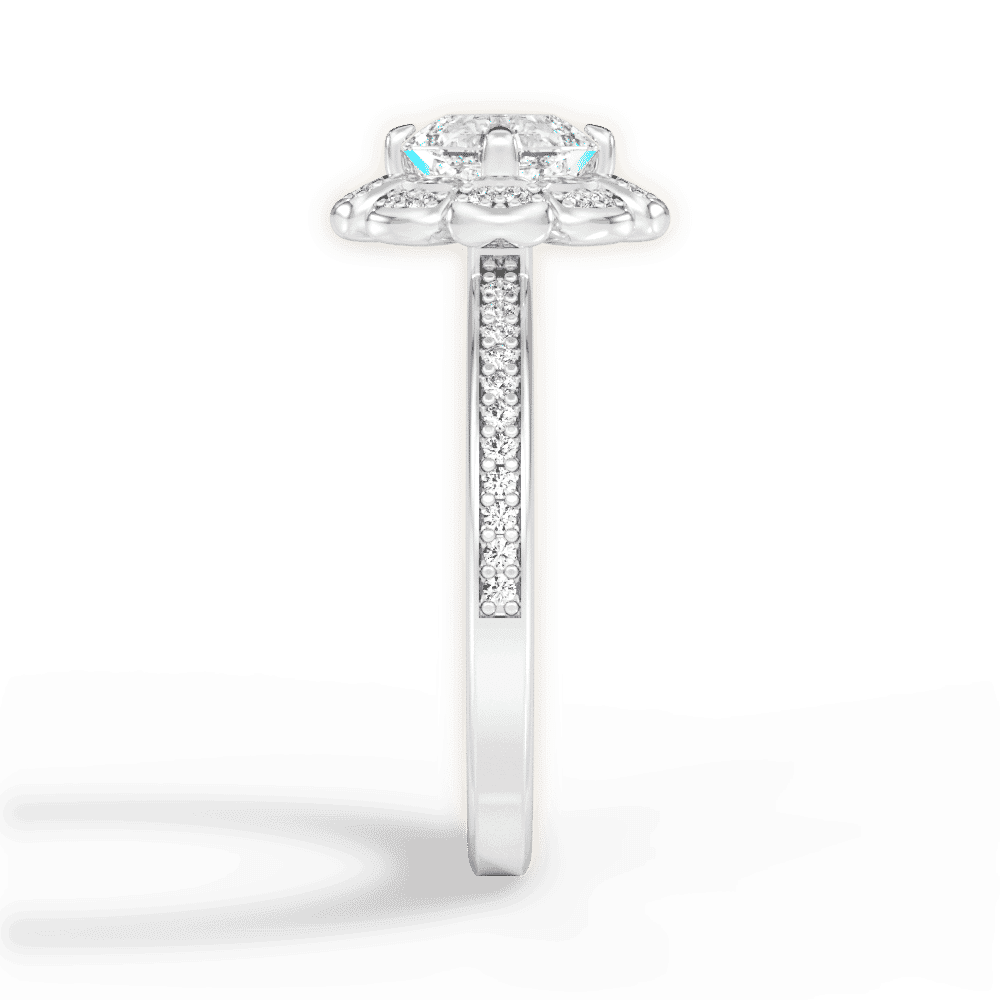 14kt White Gold/18kt White Gold/Platinum/asscher/perspective