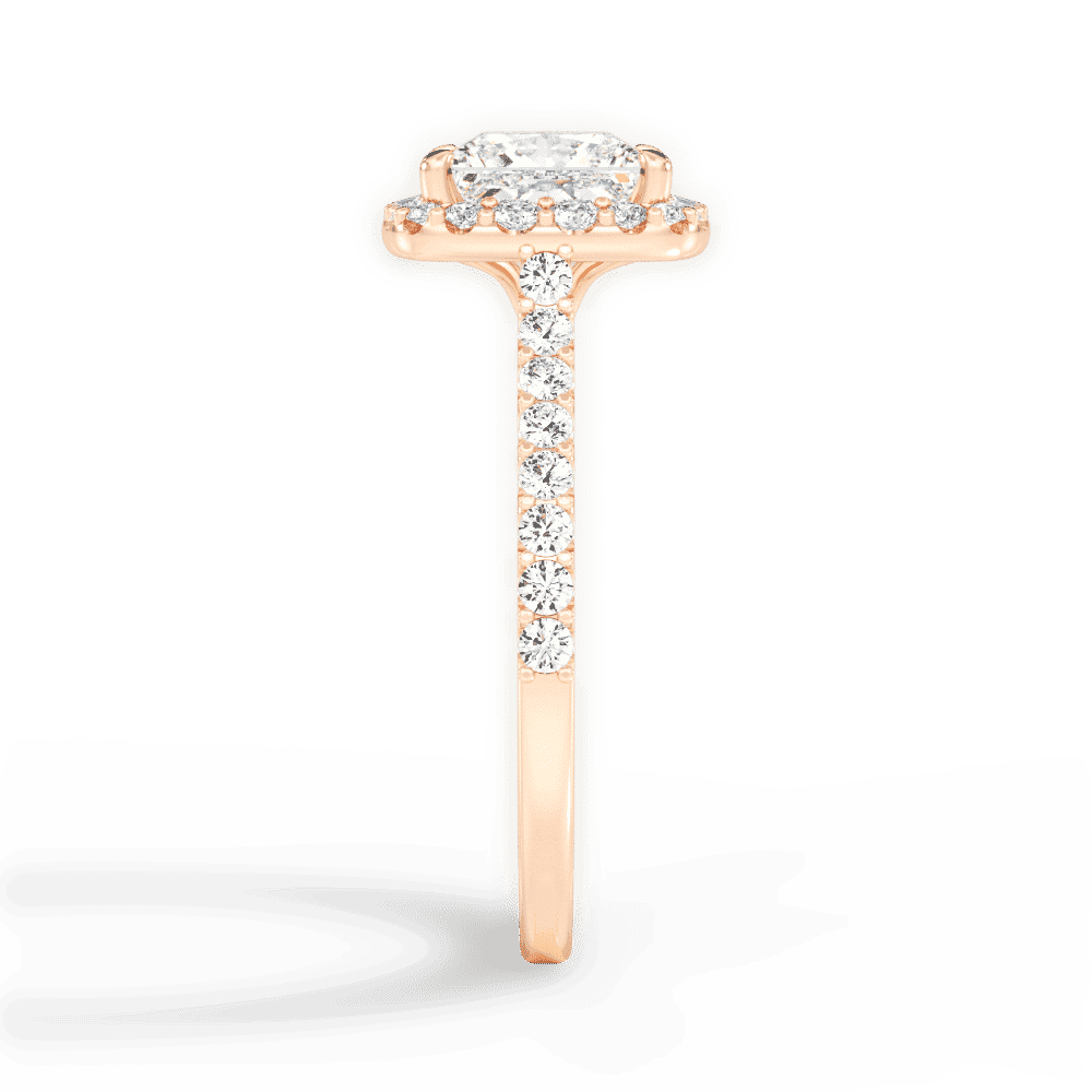 14kt Rose Gold/18kt Rose Gold/princess/perspective