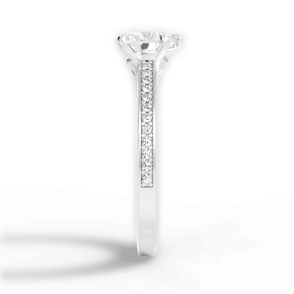14kt White Gold/18kt White Gold/Platinum/heart/perspective