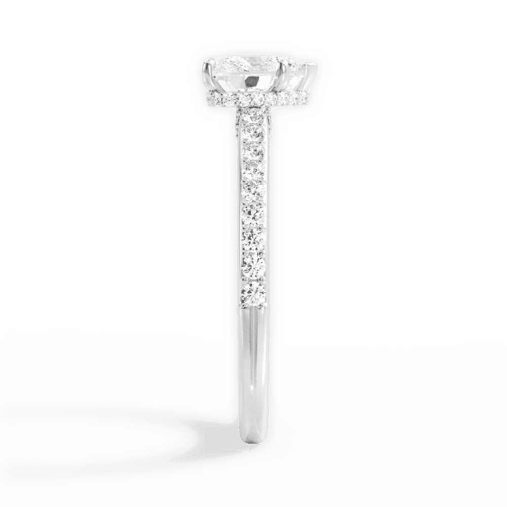 14kt White Gold/18kt White Gold/Platinum/heart/perspective