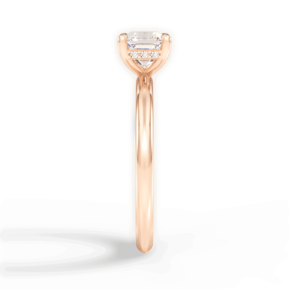 14kt Rose Gold/18kt Rose Gold/asscher/perspective