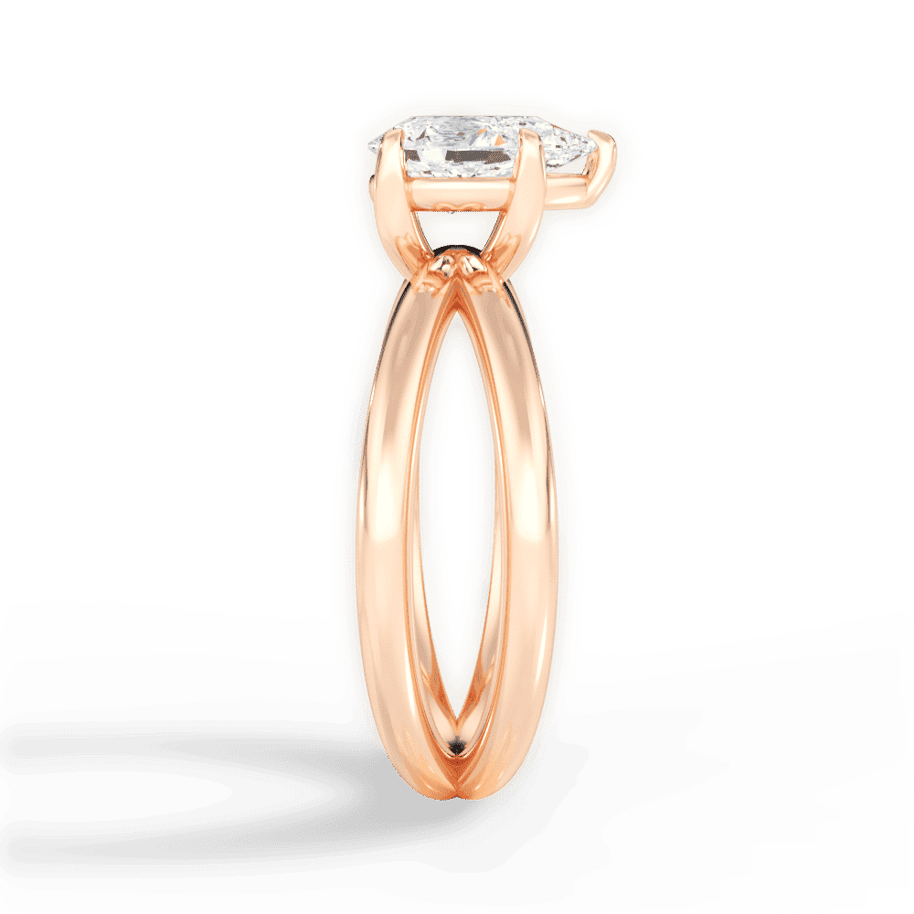 14kt Rose Gold/18kt Rose Gold/pear/perspective