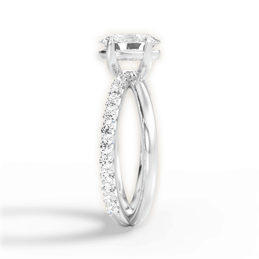 14kt White Gold/18kt White Gold/Platinum/oval/perspective