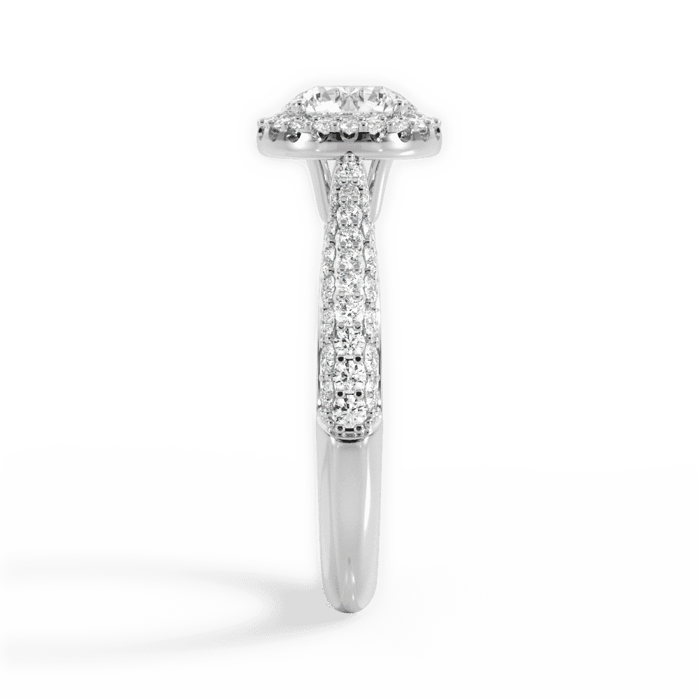 14kt White Gold/18kt White Gold/Platinum/round/perspective