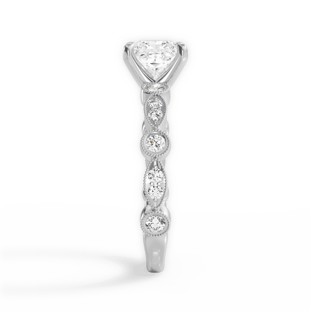14kt White Gold/18kt White Gold/Platinum/princess/perspective