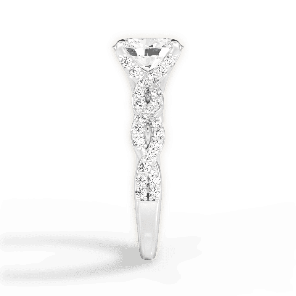 14kt White Gold/18kt White Gold/Platinum/oval/perspective