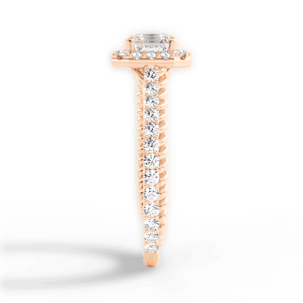 14kt Rose Gold/18kt Rose Gold/asscher/perspective