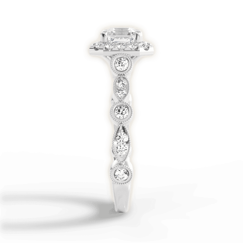 14kt White Gold/18kt White Gold/Platinum/asscher/perspective