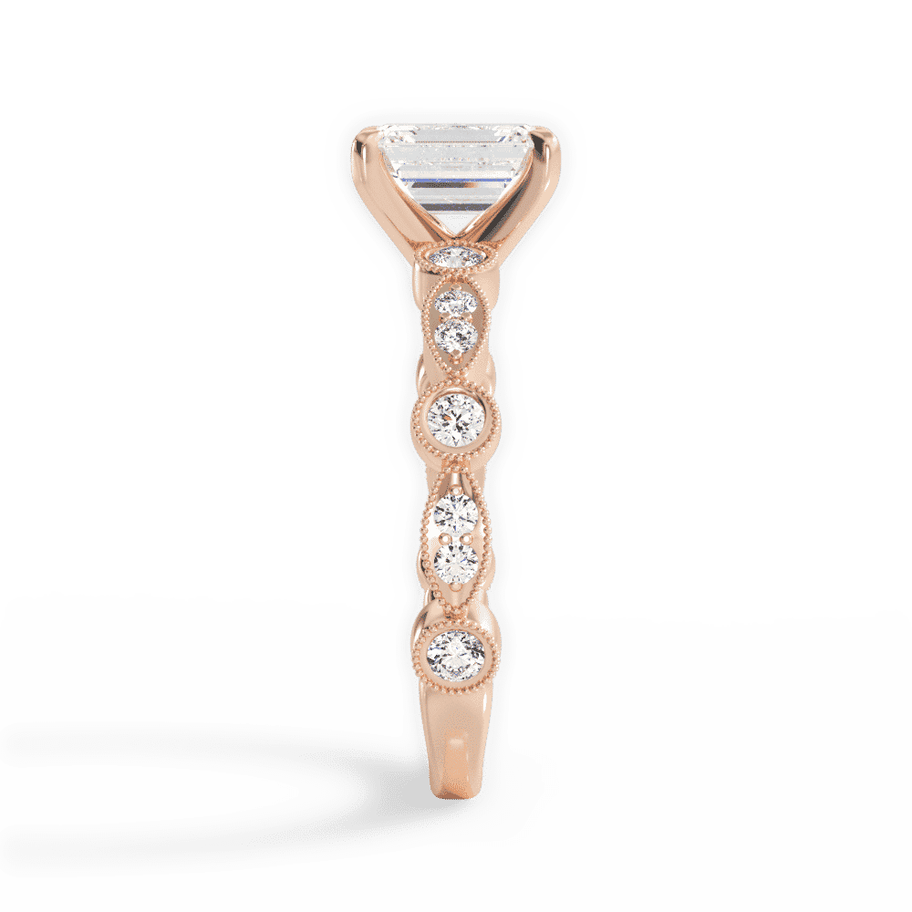 14kt Rose Gold/18kt Rose Gold/emerald/perspective