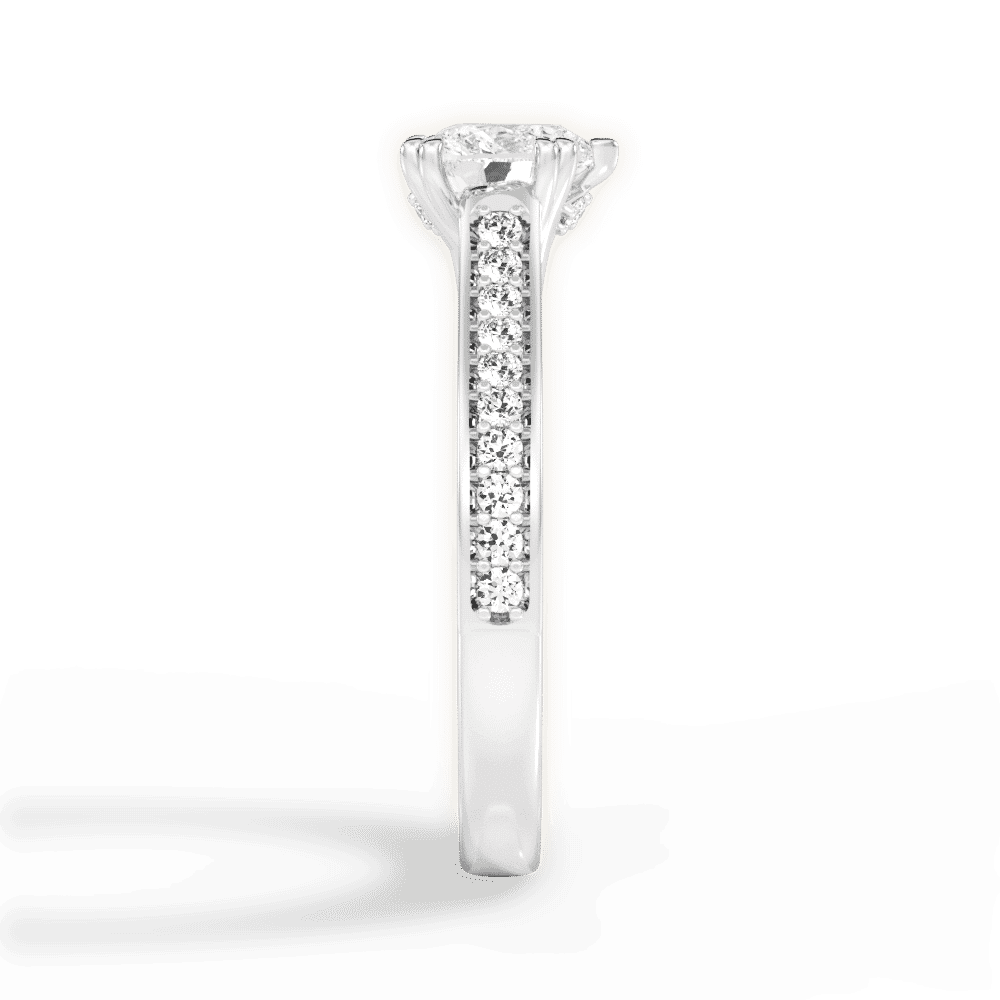14kt White Gold/18kt White Gold/Platinum/heart/perspective