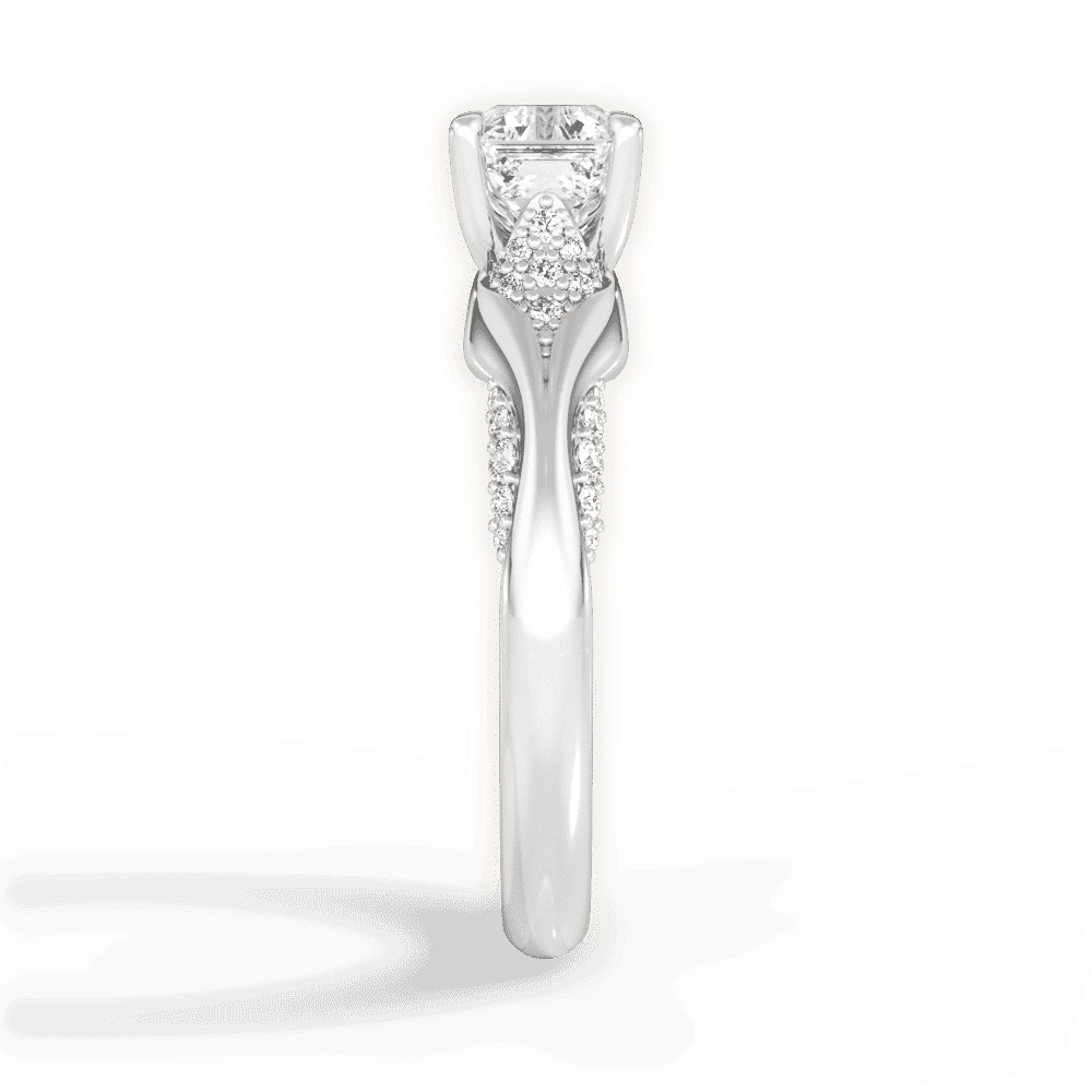 14kt White Gold/18kt White Gold/Platinum/asscher/perspective