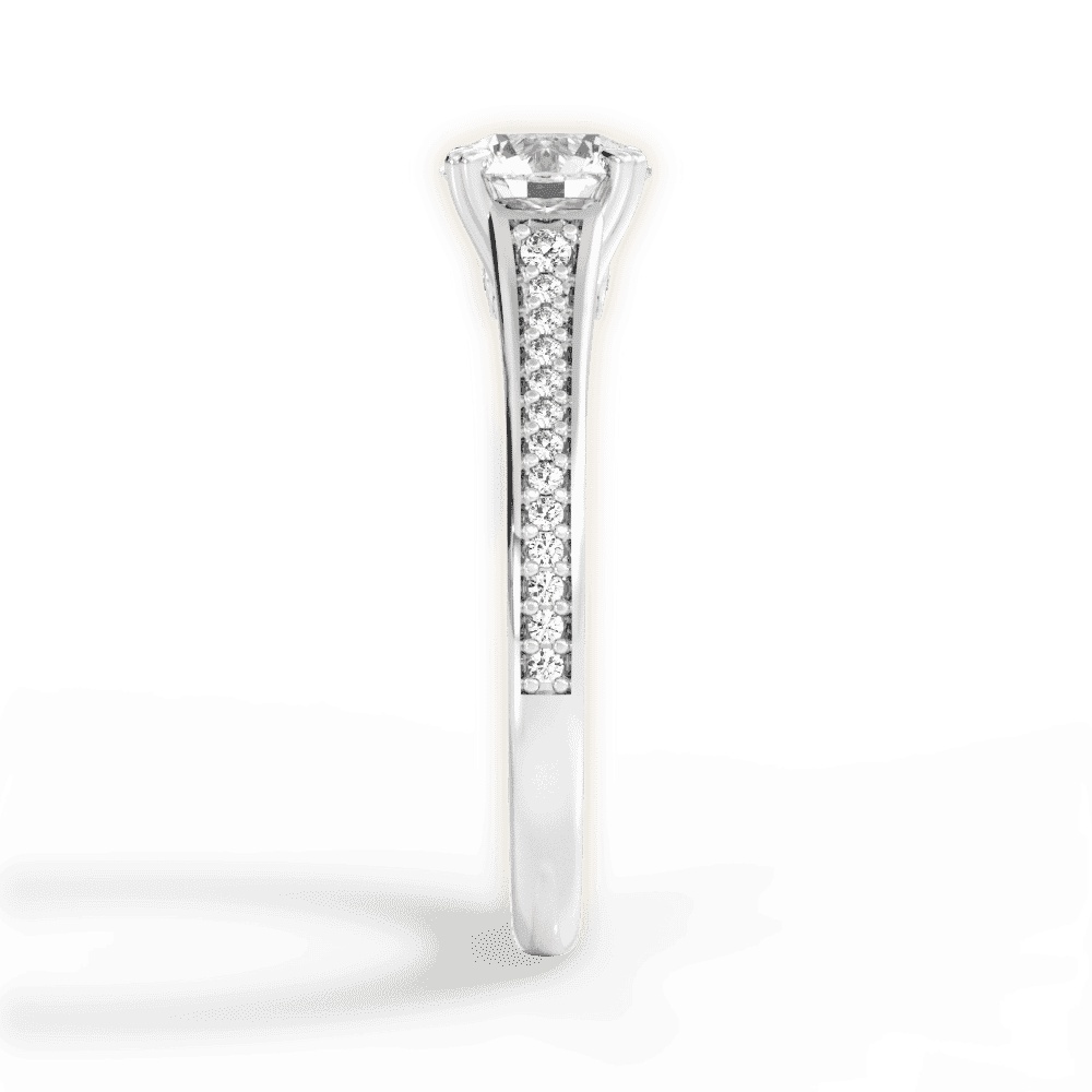 14kt White Gold/18kt White Gold/Platinum/round/perspective