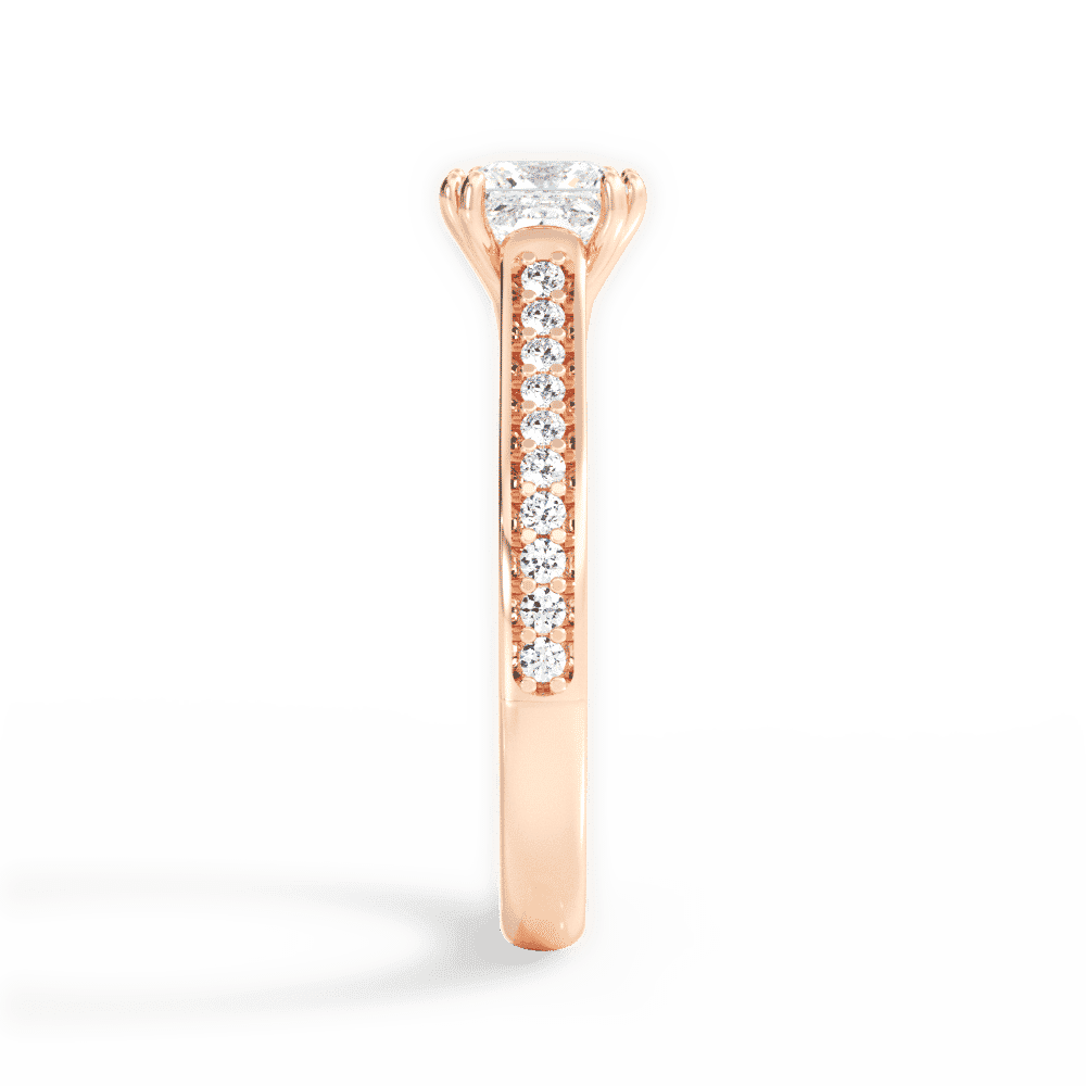14kt Rose Gold/18kt Rose Gold/princess/perspective