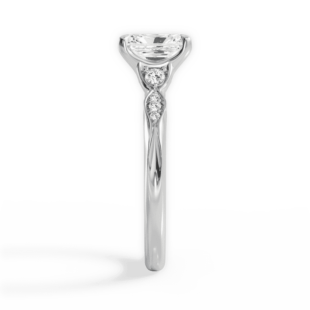 14kt White Gold/18kt White Gold/Platinum/radiant/perspective